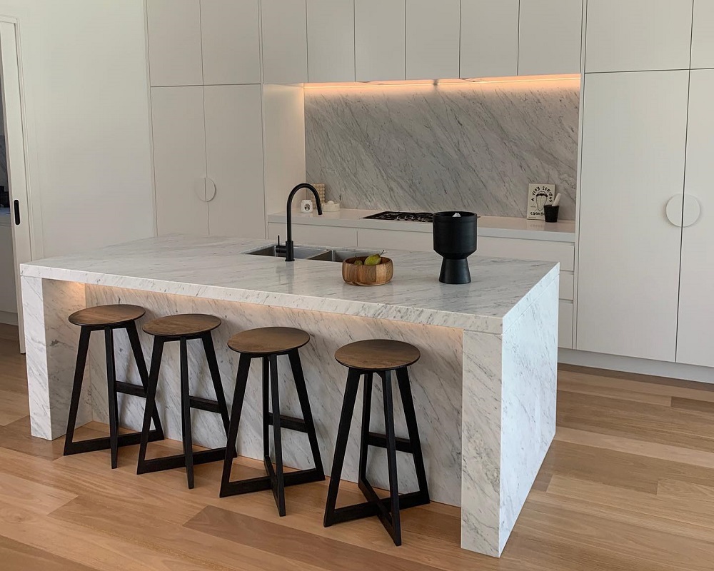 Stone Solutions - WK Stone Carrara Marble - Sydney Benchtop Installation - Concord Project