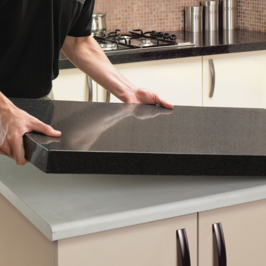 Kitchen Benchtop Sydney Stone Overlay New Product Wrap Stone over Laminate Countertop Stonemason Service