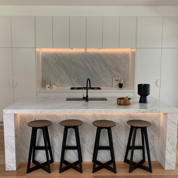 Stone Solutions - WK Stone Carrara Marble - Kitchen Benchtops - Sydney Installation - Concord Project